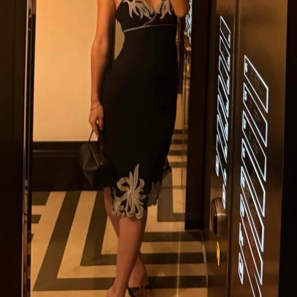 Beautiful bcbgmaxazria black slip real silk dress